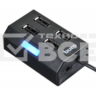 Разветвитель USB 2.0 Buro BU-HUB4-U2.0 4порт. черный