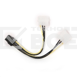 Кабель Gembird Разветвитель питания , 2xMolex->PCI-E 6pin, для подкл. в/к к б/п CC-PSU-6