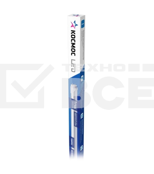 Лампа светодиодная 10Вт 220В G13 6500К GLASS 600мм T8 Космос Lksm_LED10wG13T865GL