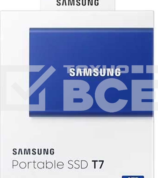 Внешний SSD Samsung T7, 2TB, USB 3.2 Gen 2 Type-C, R/W 1050/1000, синий