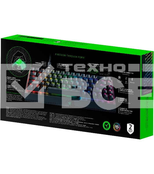 Клавиатура Razer BlackWidow V3 Mini HyperSpeed гибридная, USB Type-A, Bluetooth, радиоканал, чёрный