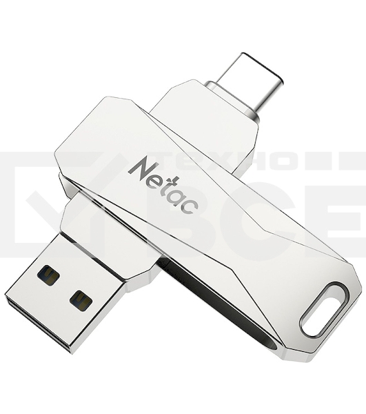 Флеш диск USB Drive Netac U782C NT03U782C-128G-30PN dual USB3.0+TypeC 128GB, retail version