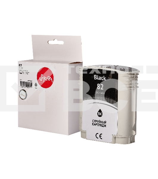 Картридж струйный Sakura CH565A (№82 Black) для HP, черный, 72 мл., 3200 к.