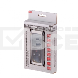 Лазерный дальномер Matrix LD-60, 60м с электронным угломером 38016