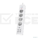 Сетевой фильтр Cablexpert Exnovo EXN-4-U4-W-2, 4р, 16А, 4хUSB, 3.4A, 2м, ур.защиты 4+, белый, коробка, фото3