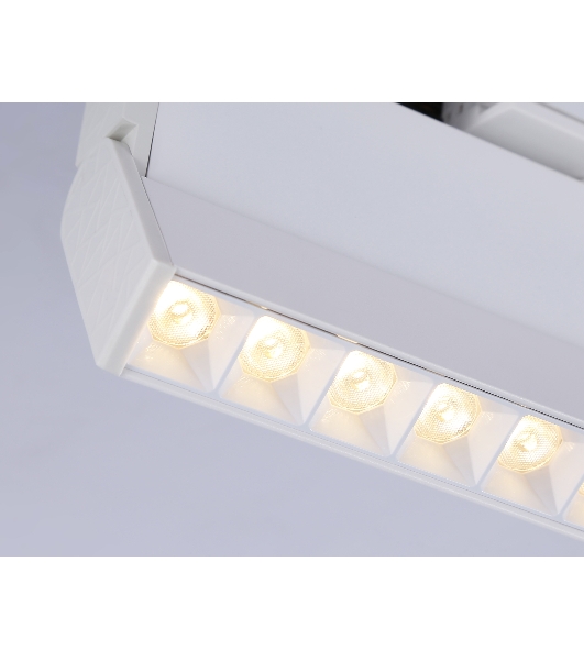 Трековый однофазный светодиодный светильник Ambrella light GL6815 WH белый LED 12W 3000K 24° 230*22*87