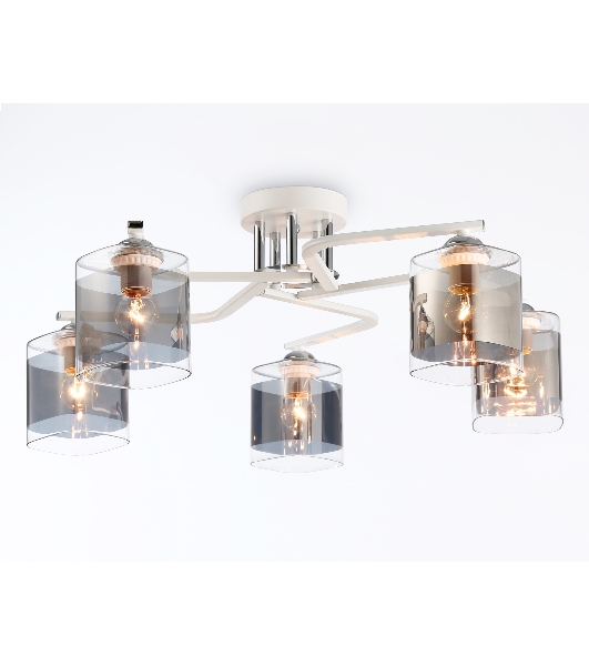 Светильник Ambrella light TR303219/5 WH/CH/SM белый/хром/дымчатый E27*5 max 60W D580*250