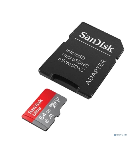 Флеш карта microSDXC 64GB SanDisk Ultra Class 10, UHS-I, R 140 МБ/с