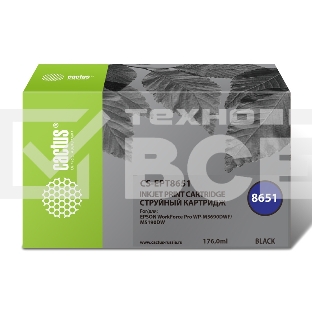 Картридж струйный Cactus CS-EPT8651 (T8651) черный пигментный (8000 стр.) для Epson WF5190/5690