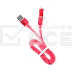 Кабель USB 2.0 Cablexpert CC-mAPUSB2pk1m, AM/microBM 5P - iPhone lightning, 1м, комбо кабель, алюминиевые разъемы, розовый, блистер, фото9