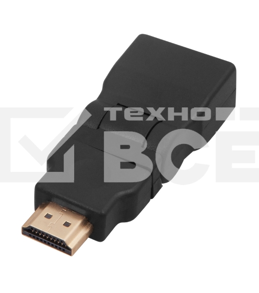 Переходник штекер HDMI - гнездо HDMI, поворотный Rexant