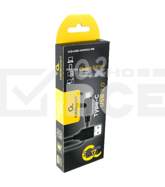 Кабель USB 2.0 Cablexpert CCB-USB2-AMCMO2-1MB, AM/Type-C, издание Classic 0.2, длина 1м, черный, блистер