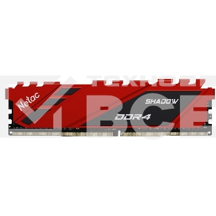 Оперативная память NETAC Shadow, DDR4, 16GB (1x16GB), 2666MHz, CL19, с радиаторами, красный