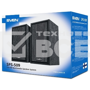 Колонки 2.0 (2x3W, USB+БП) дерево, black SVEN SPS-509