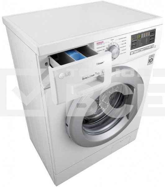 Стиральная машина LG F1296HDS1 белый, загрузка фронтальная 7 кг, 1200 об/мин., класс: А
