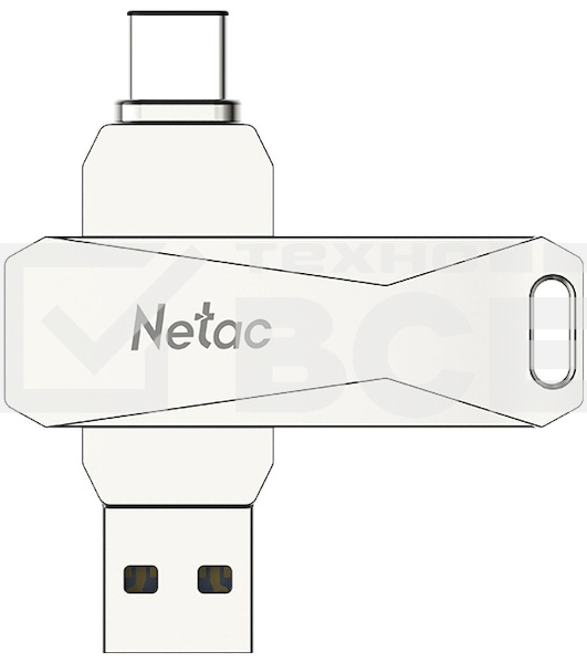 Флеш диск USB Drive Netac U782C NT03U782C-128G-30PN dual USB3.0+TypeC 128GB, retail version