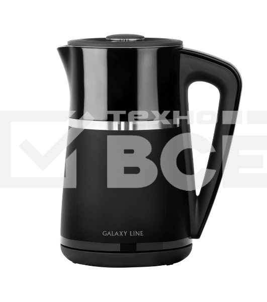 Чайник электрический Galaxy Line GL 0338, черный, пластик, 2200 Вт, 1,7 л