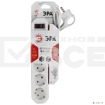 Сетевой фильтр ЭРА USF-5es-5m-W (белый) с заземл, 3x0,75 мм2, с выкл, 5 гн, 5 м защита от короткого замыкания, от перегрузки, от импульсных помех, фото 1