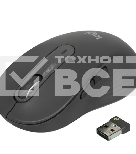 Мышь беспроводная Logitech Signature M650 L LEFT графитовый, 4000 dpi, радиоканал, Bluetooth, USB, кнопки - 5