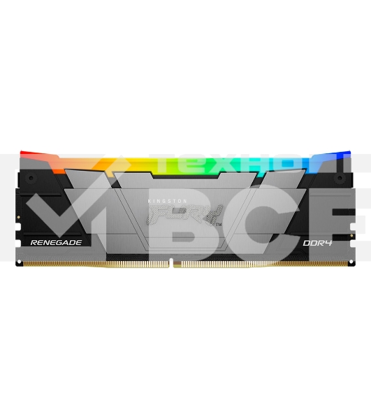Оперативная память Kingston Fury Renegade, DDR4, 64GB (2x32GB), 3200MHz, CL16, радиатор, RGB, серебристый/чёрный