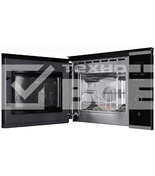 Микроволновая печь встраиваемая Kuppersberg HMW 650 BX/электронное управление, мощность микроволновой печи 900 Вт, мощность  кварцевого гриля 1000 Вт, 5 уровней мощности, функция кварцевый гриль, функция автоматического разморажив, функция ручного размораживания, таймер, часы, внутренняя поверхность из нержавеющстали, быстрый старт, объем микроволновой печи: 23л, : черный/нержавеющая сталь