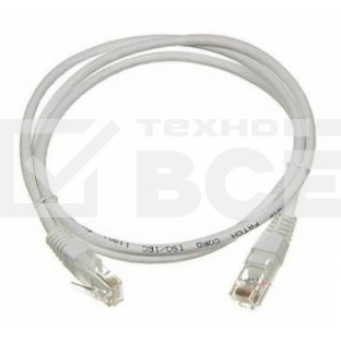 Кабель Патч-корд Lanmaster UTP TWT-45-45-1.5-GY вилка RJ-45-вилка RJ-45 кат.5е 1.5м серый ПВХ (уп.:1шт)