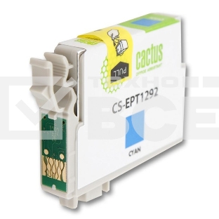Картридж струйный Cactus CS-EPT1292 (T1292) голубой (10 мл) для Epson Stylus Office B42/BX305/BX305F/BX320/BX525/BX625/SX420/SX425