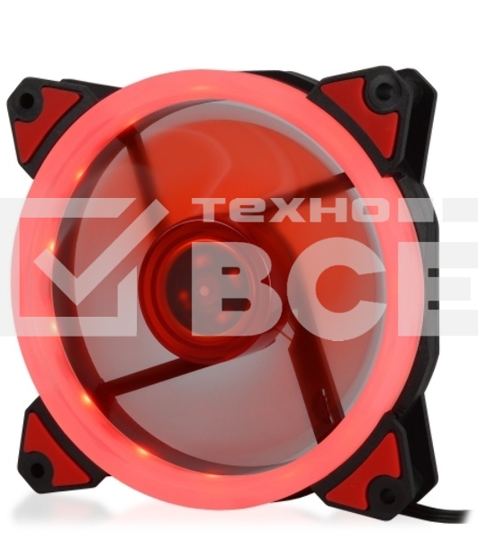 Вентилятор для корпуса Crown CMCF-12025S-1230 черный/красный, 120 мм, 1650 об/мин, 23 дБ, 3 pin