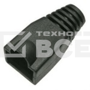 Защитные колпачки для кабеля 6,0мм cat.5, на соединение коннектора с кабелем, черный, 100 шт. в пчк