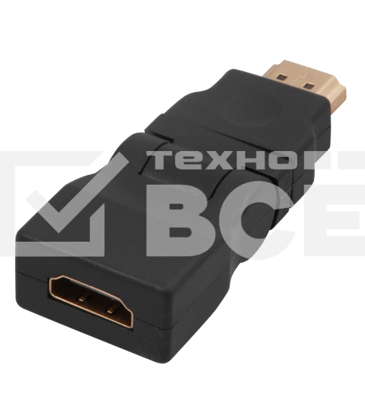 Переходник штекер HDMI - гнездо HDMI, поворотный Rexant