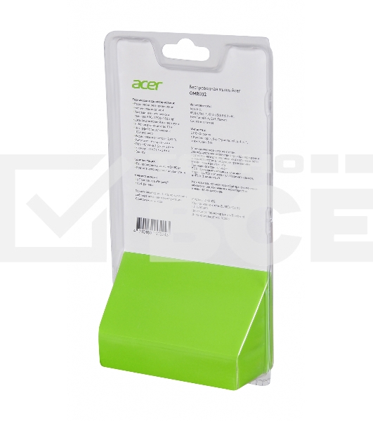 Мышь беспроводная Acer OMR032 черный/красный, 1600 dpi, радиоканал, USB, кнопки - 4