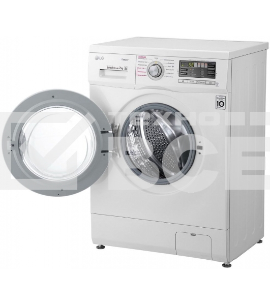 Стиральная машина LG F1296HDS1 белый, загрузка фронтальная 7 кг, 1200 об/мин., класс: А