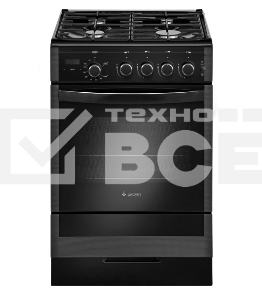 Плита газовая Gefest ПГ 5300-03 0046 черный, конфорок 4 шт, духовка 52 л, 50 см x 85 см x 58.5 см