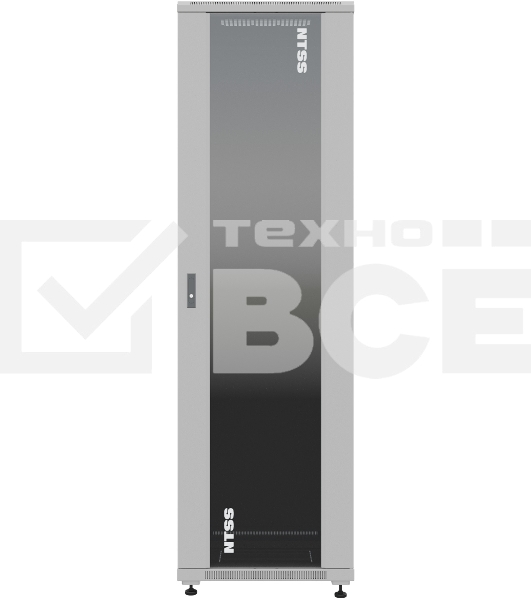 Шкаф серверный NTSS Премиум (NTSS-R42U6060GS) напольный 42U 600x600мм пер.дв.стекл металл 900кг серый IP20 сталь