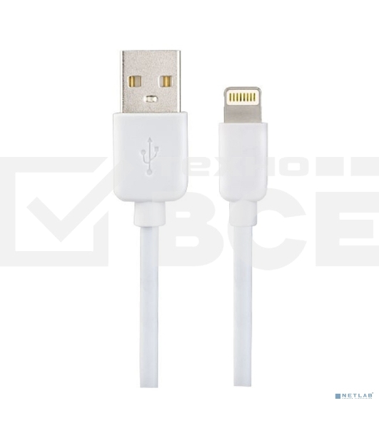 Кабель PERFEO для iPhone, USB - 8 PIN (Lightning), белый, 1 м., бокс (I4604)
