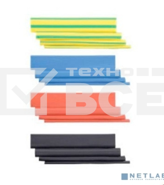 Набор трубок термоусадочных тонкостен. ТТУ 2/1; 4/2; 6/3; 8/4 (Ж; С; К; Ч; Б) 20х8см разноцвет. IEK UDRS-D2-D8-10-2