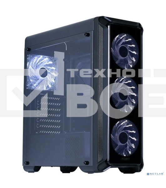 Компьютерный корпус Zalman i3 edge черный без БП ATX 3x120mm 2xUSB2.0 1xUSB3.0 audio bott PSU