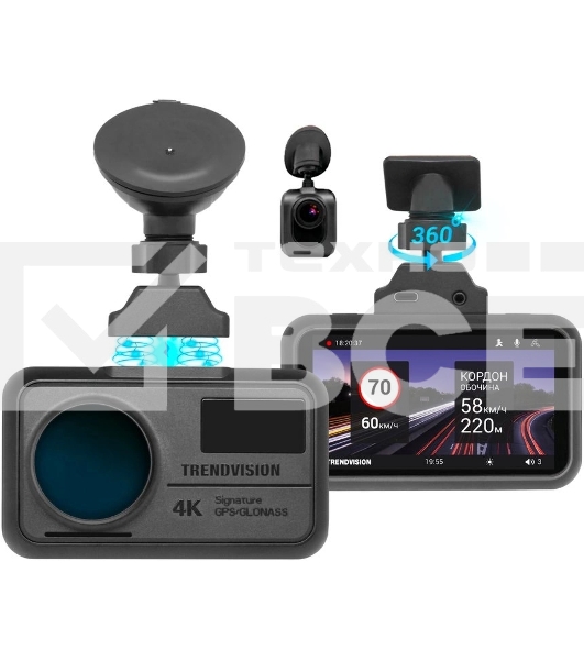 Видеорегистратор TrendVision TDR-725 Real 4K 2CH черный 8Mpix 2160x3840 2160p 170гр. GPS NT96670