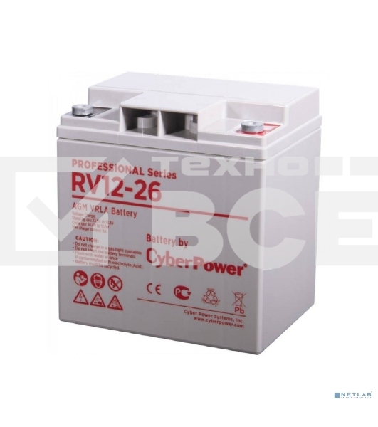 Аккумуляторная батарея PS CyberPower RV 12-26 / 12 В 26 Ач Battery CyberPower Professional series RV 12-26 / 12V 26 Ah