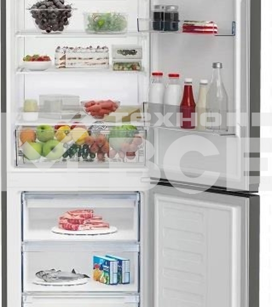 Холодильник Beko B3RCNK362HG серый двухкамерный 220/100л морозилка снизу, No Frost