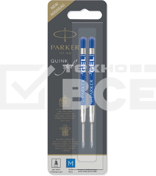 Стержень гелевый Parker Z10 (1950364) M 0.7мм синие чернила для ручек шариковых блистер (2шт)