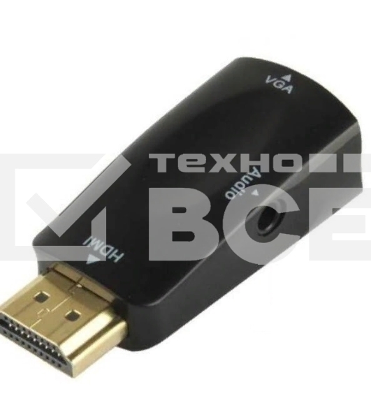 Переходник аудио-видео Premier 5-983AC HDMI (m)/VGA (f)/Jack 3.5 (f) белый