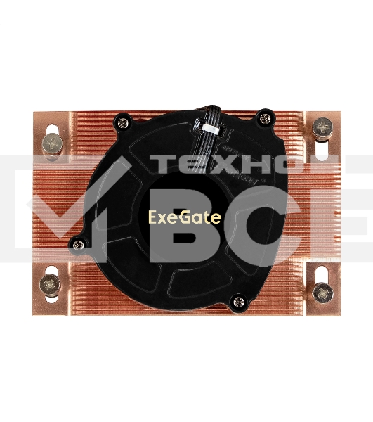 Кулер для процессора ExeGate ESNK-P0062AP4v2.PWM.1U.SP3.Cu медный, 80 мм, медь, 6300 об/мин, 63 дБ, 4 pin, 165 Вт, 27 мм