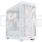 Компьютерный корпус  HSPD M740, Mesh Mid Tower, белый, TG, 0.6 SPCC, 4x120mm ARGB E-ATX, ATX, mATX, mITX 170/400/200mm 4x2.5