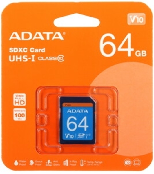 Флеш карта SD ADATA XC 64Gb Class10 ADATA ASDX64GUICL10-R