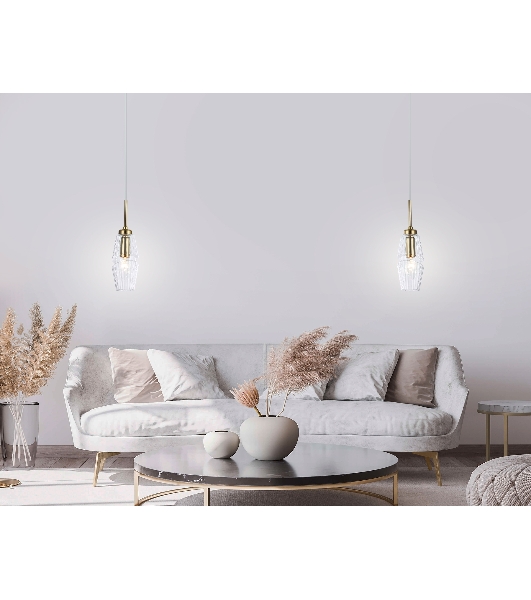 Светильник Ambrella light LH55208 BS/CL латунь/прозрачный E14 max 40W D80*270