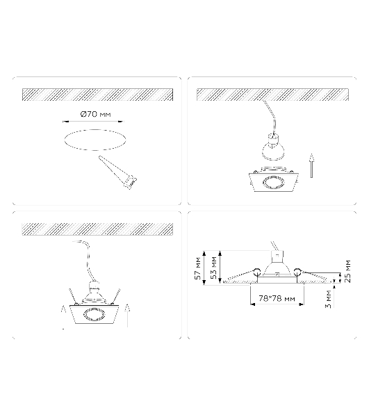 Встраиваемый точечный светильник Ambrella light TN102817 WH белый GU5.3 78*78*28