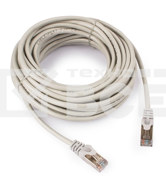 Патч-корд FTP Cablexpert кат.5e, 10м, литой, многожильный (серый)