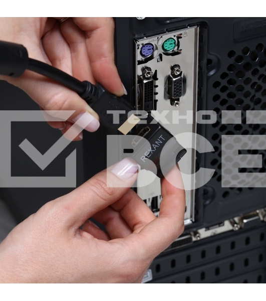 Переходник штекер HDMI - гнездо HDMI, поворотный Rexant