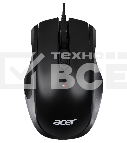 Мышь проводная Acer OMW020 черный, 1600 dpi, USB, кнопки - 4